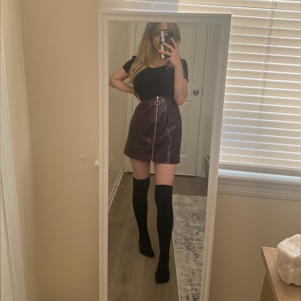 TopShop high waisted Maroon /  Burgundy Skirt